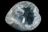 Crystal Filled Celestine (Celestite) Heart Geode - Madagascar #117330-4